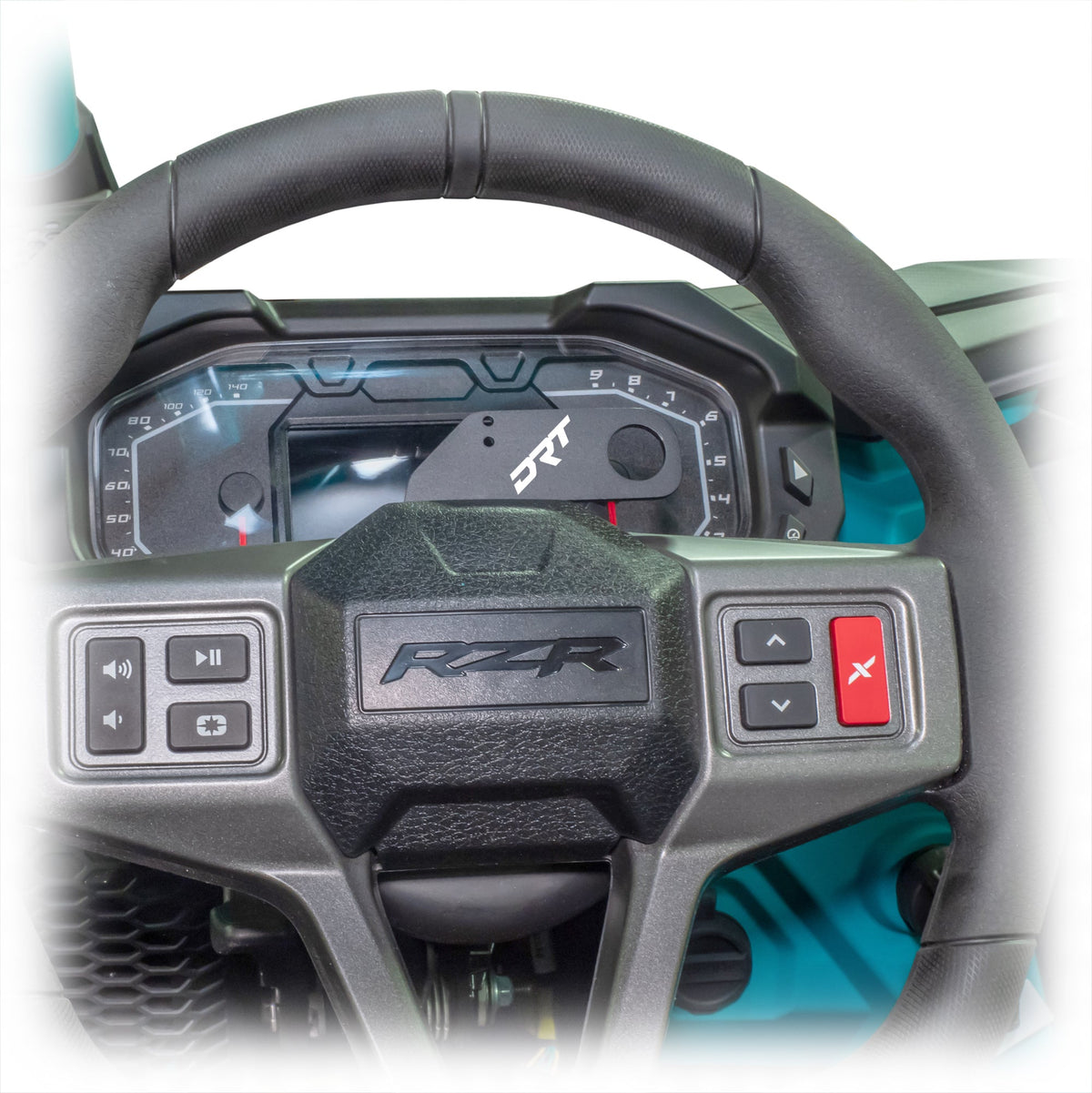 DRT Polaris RZR 2020+ Steering Wheel Single Push-To-Talk Plate