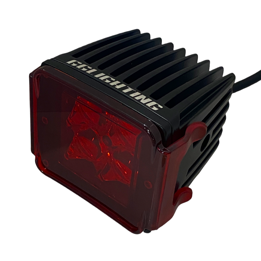 LED Pod Lens Colored Cover 3x3 offroad lighting Red