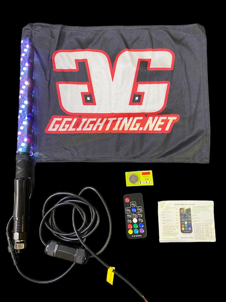 GG Lighting 1 foot LED Off Road UTV SXS Prerunner RGB Whip