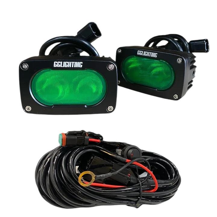 GP10 Offroad LED Pod Bundle Green With Free Wiring Harness