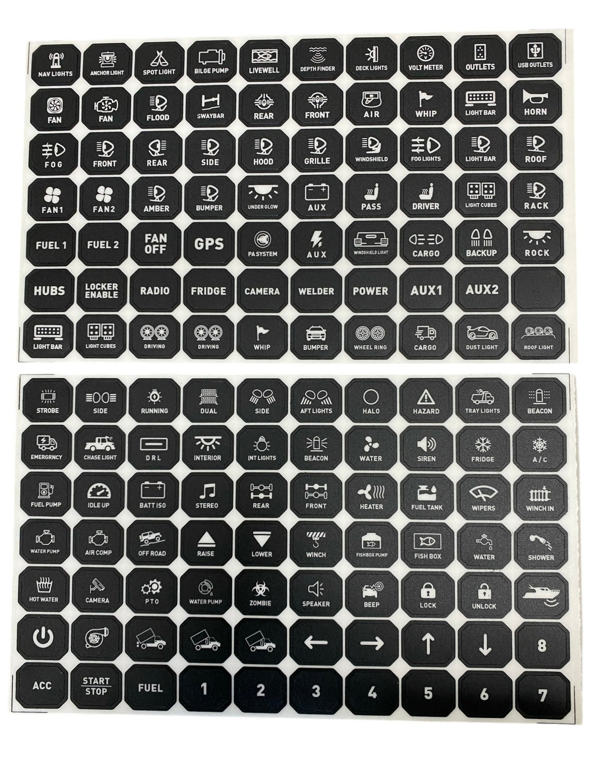 Replacement Sticker Sheets For GG Lighting 8 or 12 Gang Switch Panel