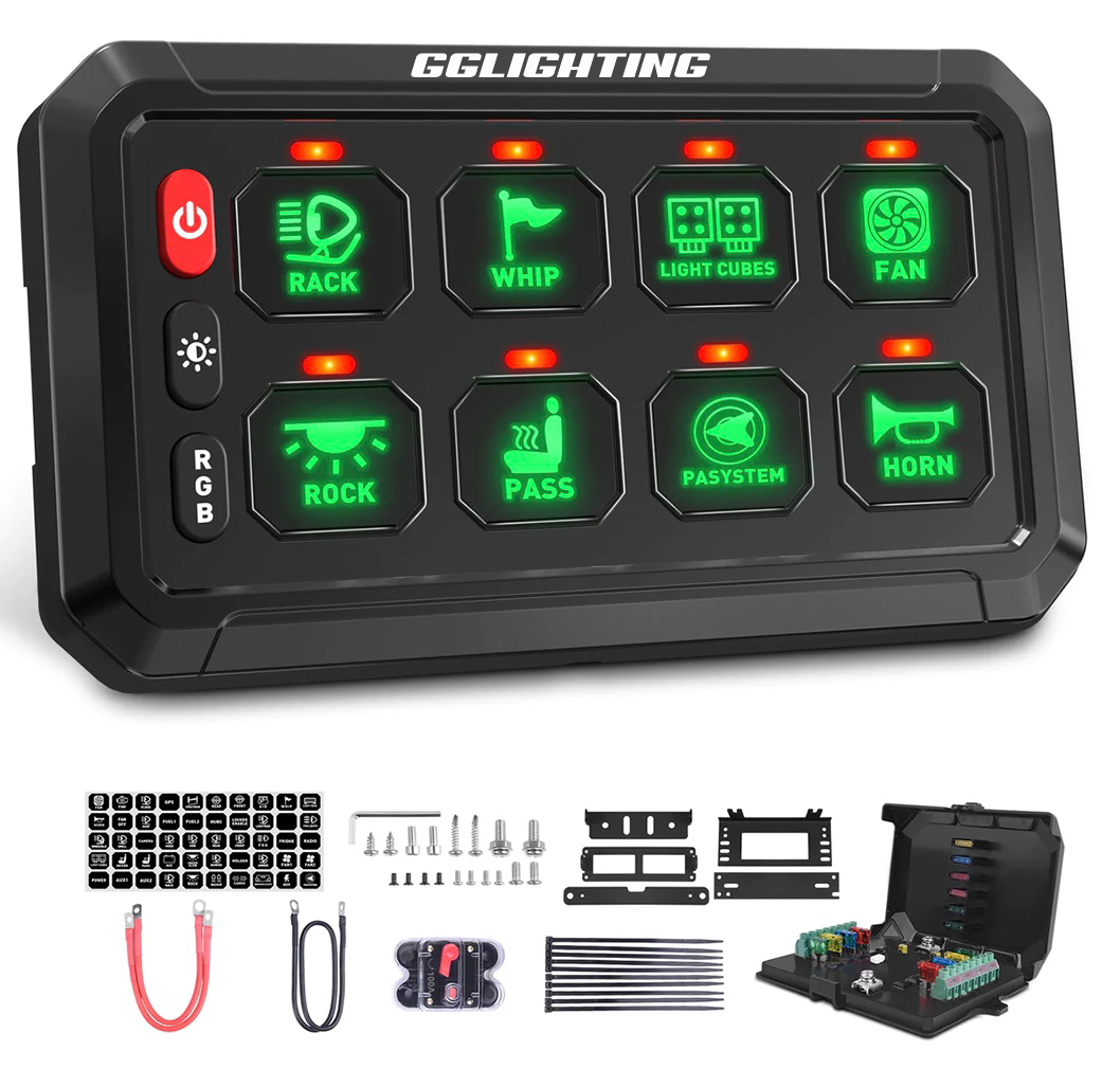 8-Gang Switch Panel With RGB And Remote Control Bluetooth App