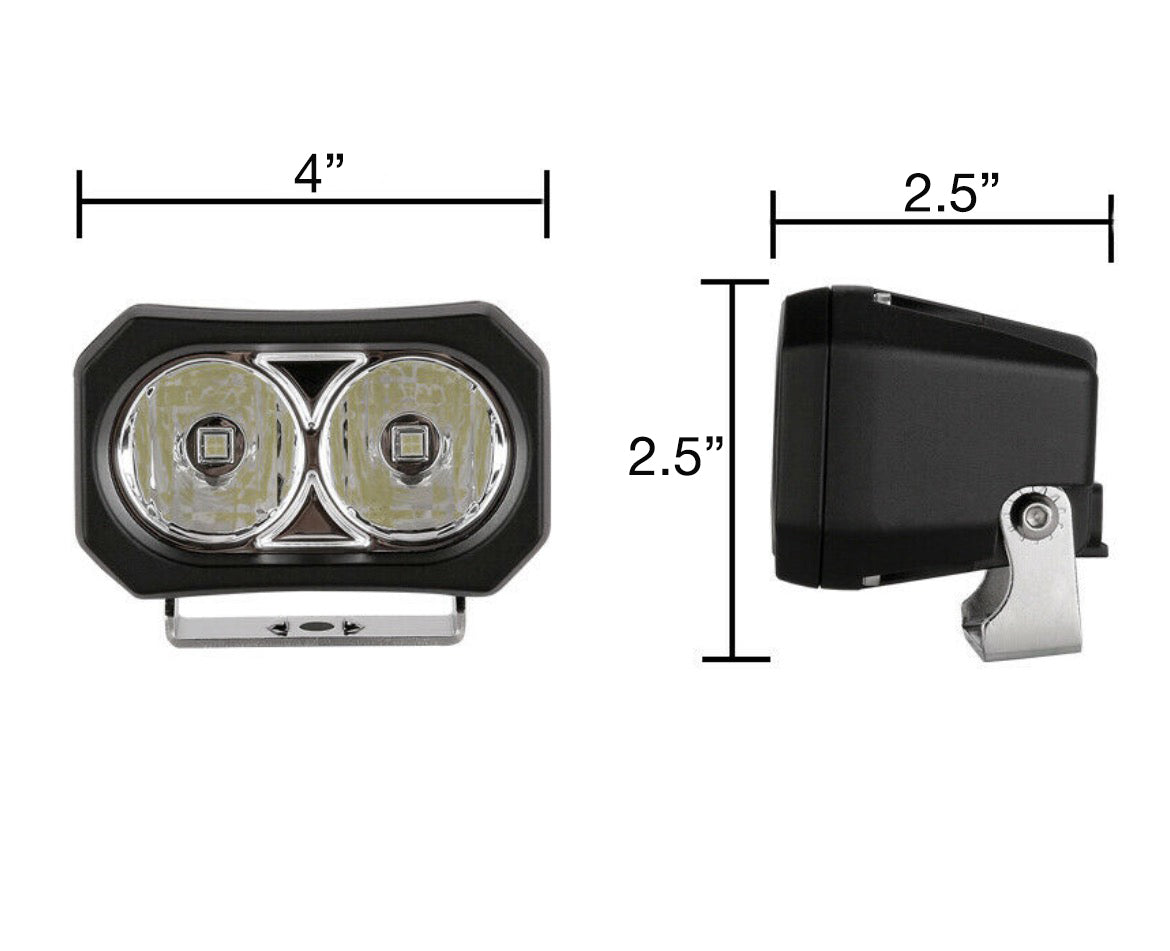 gp20 led pod utv driving light measurements gglighting gg